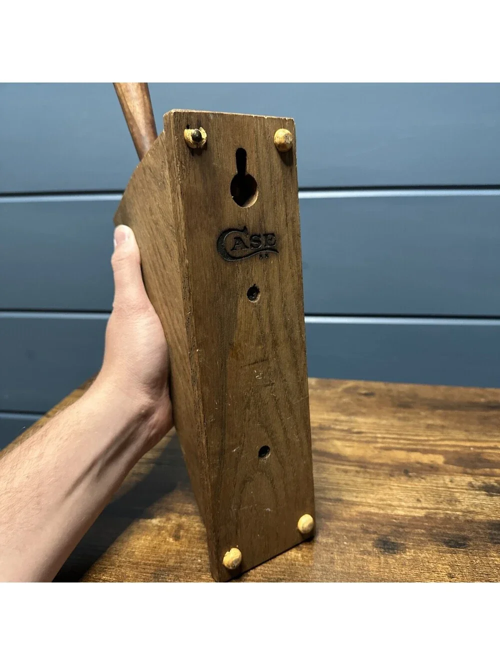 Vintage Case XX Knife Block Oak 5-Slot Low Profile for 5 Knives/1 Sharpening Rod